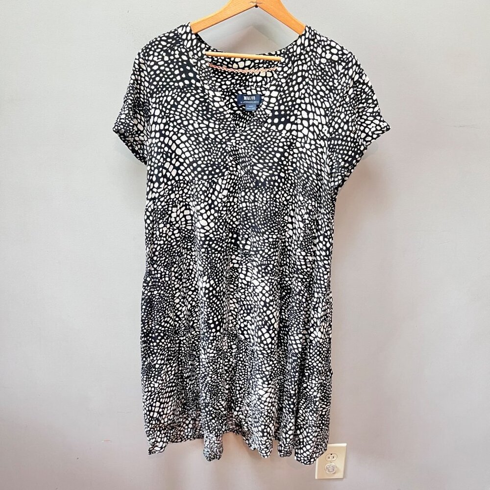 Maeve By Anthropologie Black & White Abstract‎ Print Dress- Sz. M